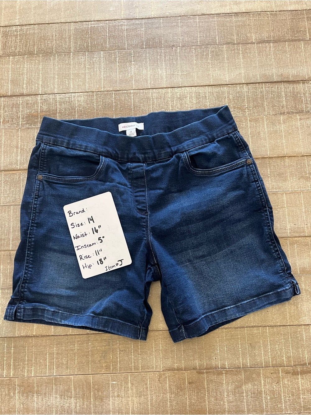 Liz Claiborne Sz 14 Women's Dark Blue Denim Shorts